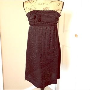 Johnny Martin Black Strapless Ruffle Dress